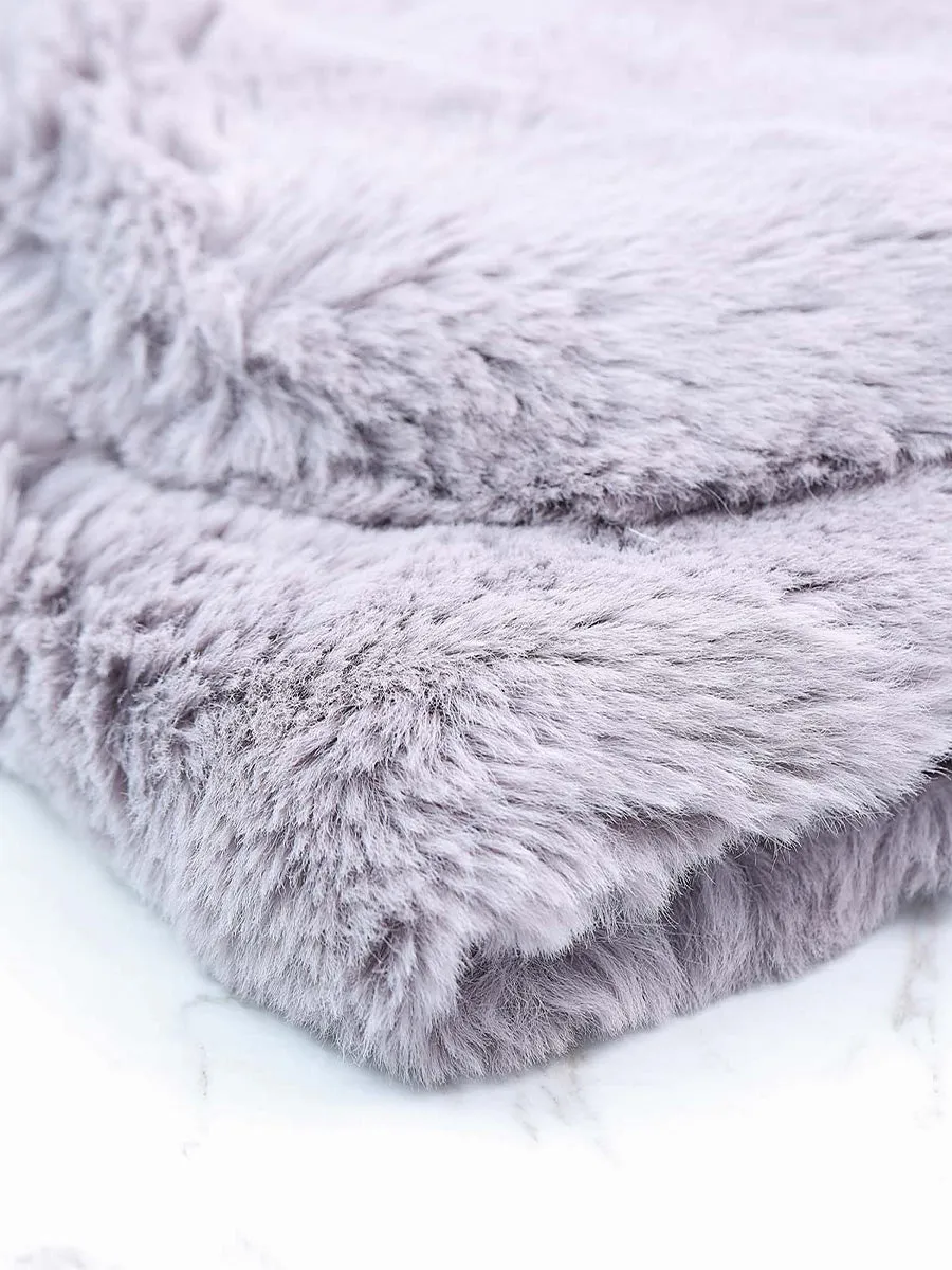 2025 Light Purple Faux Fur Short Cape Wedding Warm Shawl