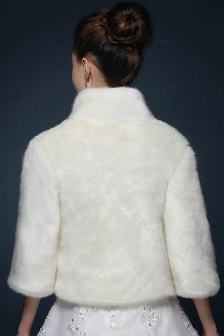 3/4 Length Sleeve  Wedding Wraps Coats/Jackets Faux Fur
