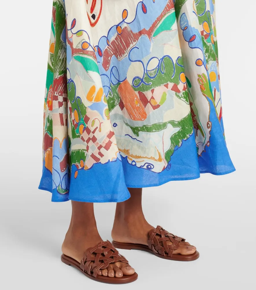 Alemais x Nadia Hernandez printed linen maxi dress