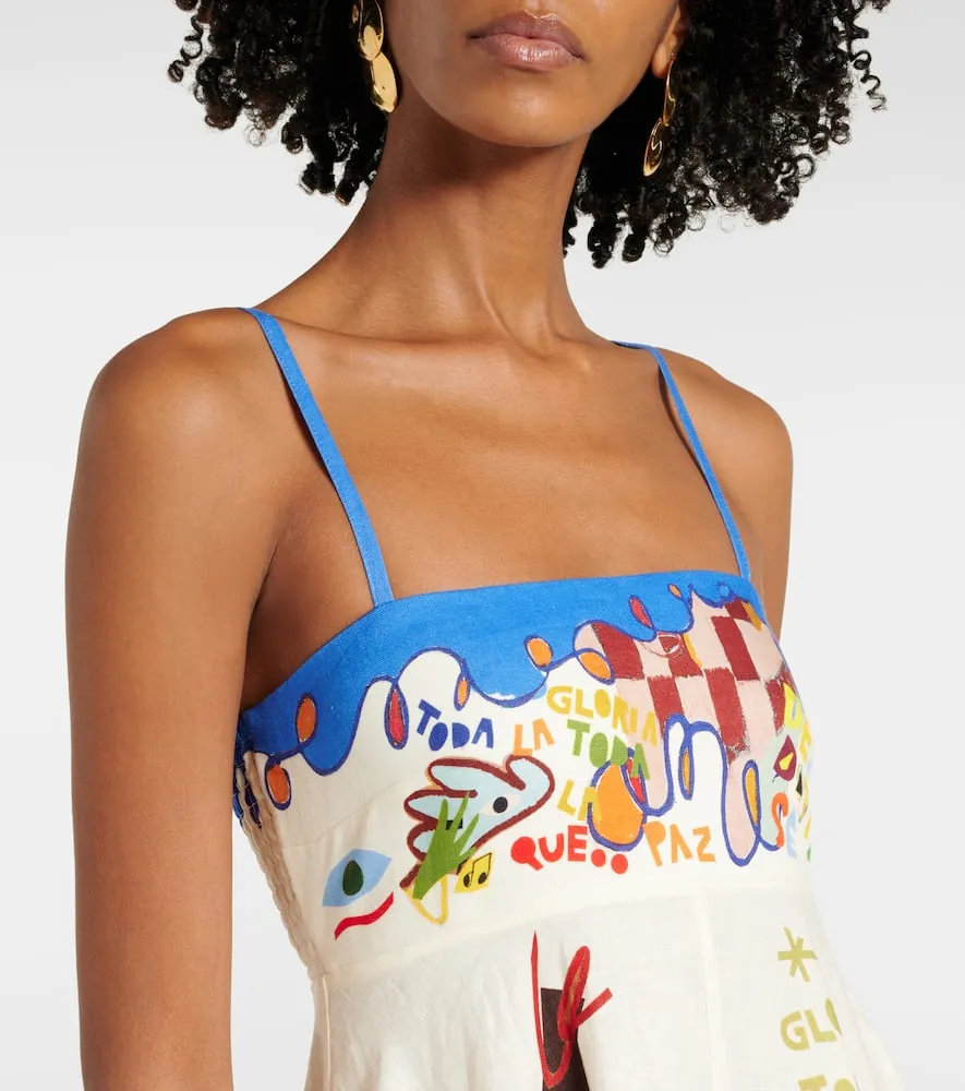 Alemais x Nadia Hernandez printed linen maxi dress