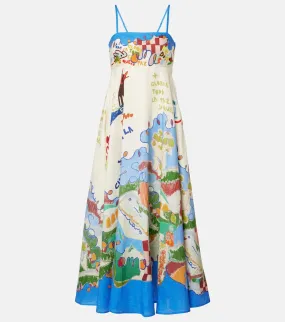 Alemais x Nadia Hernandez printed linen maxi dress