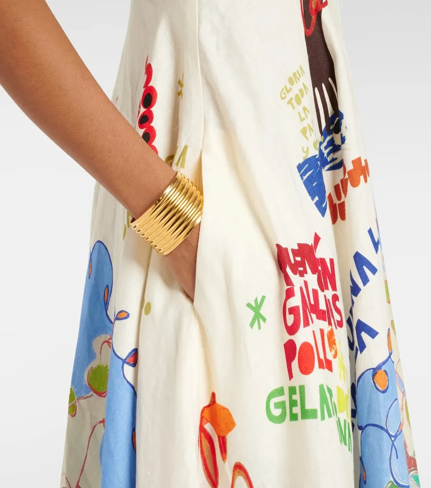 Alemais x Nadia Hernandez printed linen maxi dress