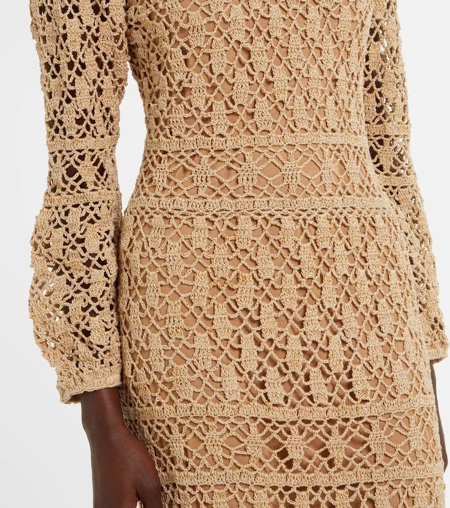 Anna Kosturova Bianca cotton crochet maxi dress