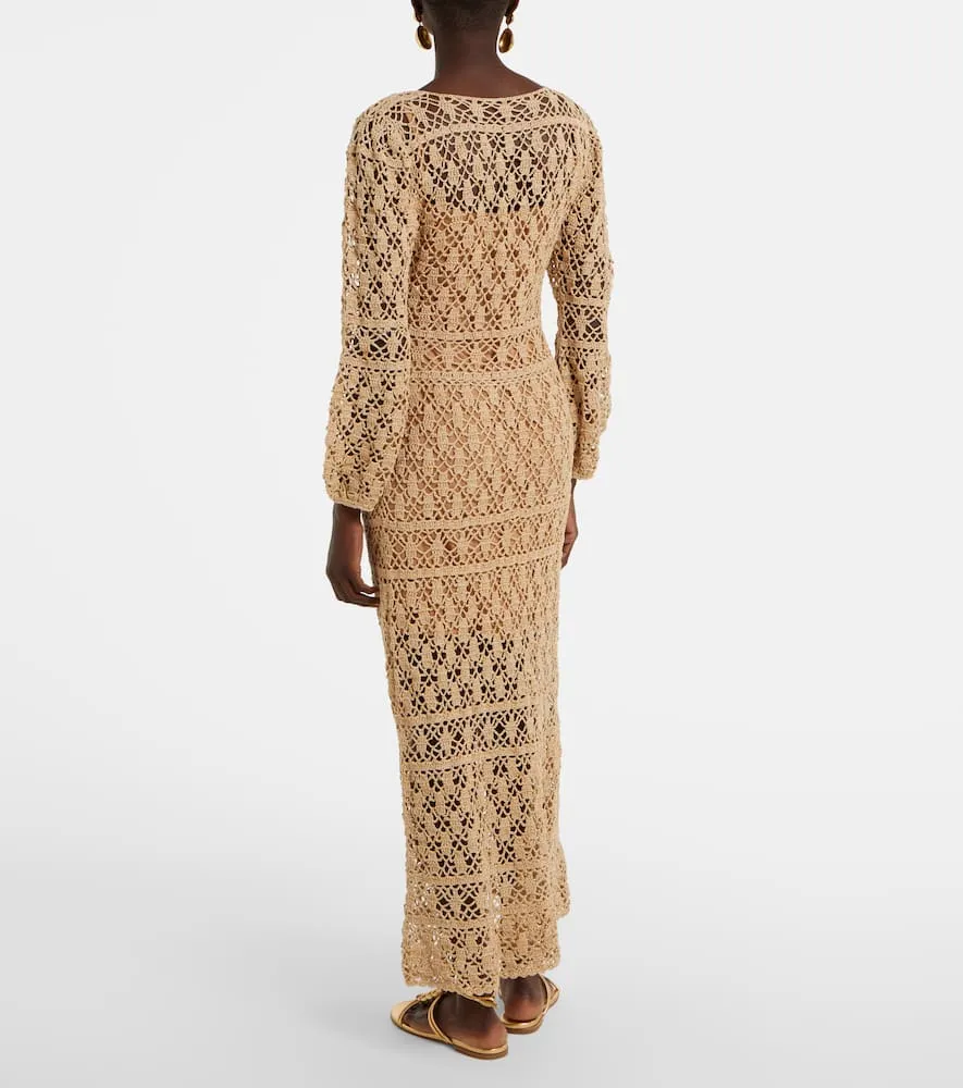 Anna Kosturova Bianca cotton crochet maxi dress