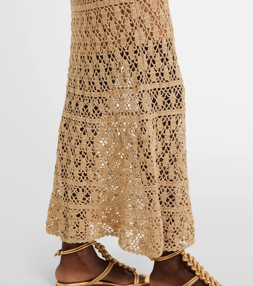 Anna Kosturova Bianca cotton crochet maxi dress