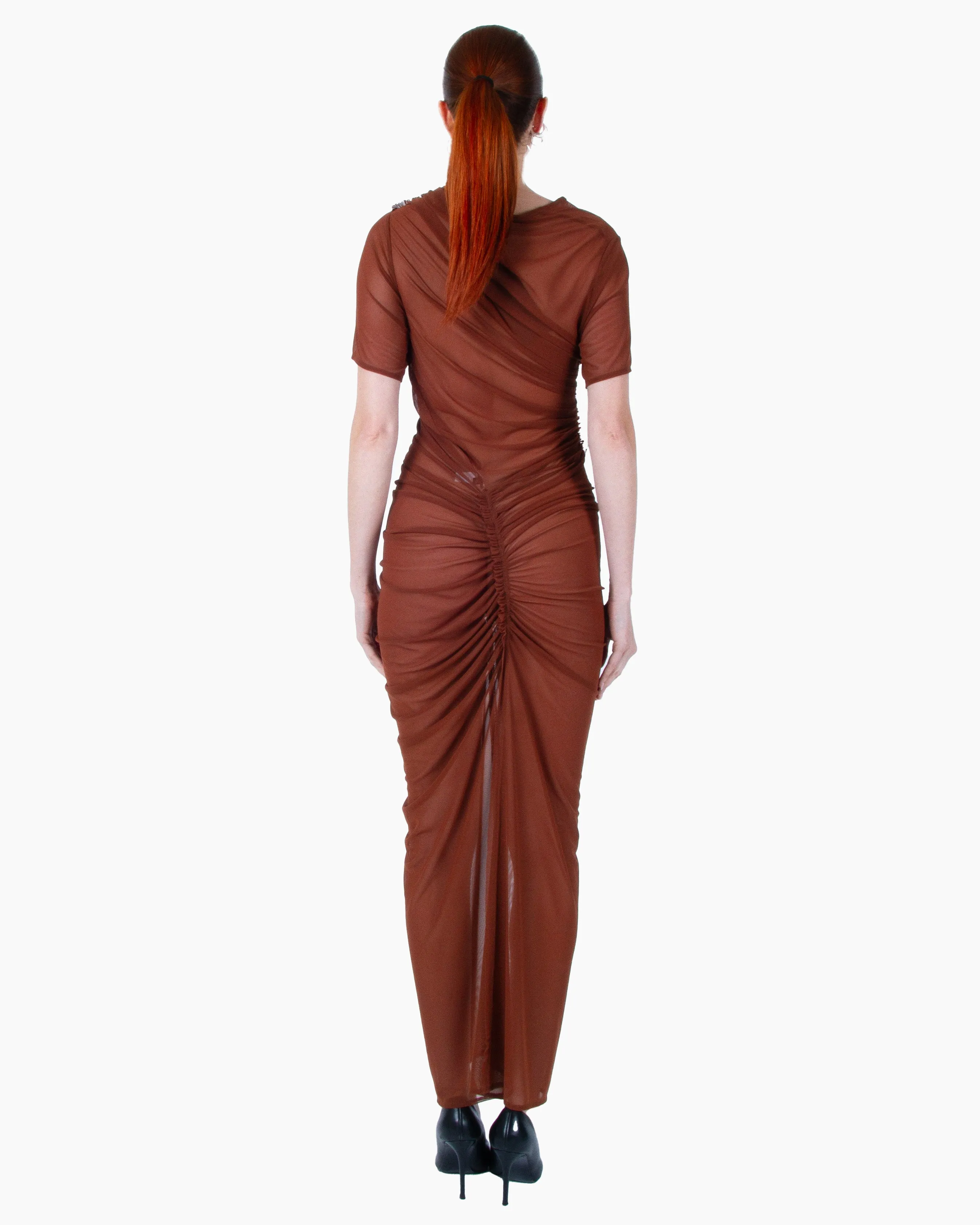 ATLEIN Asymmetric Ruched Midi Dress