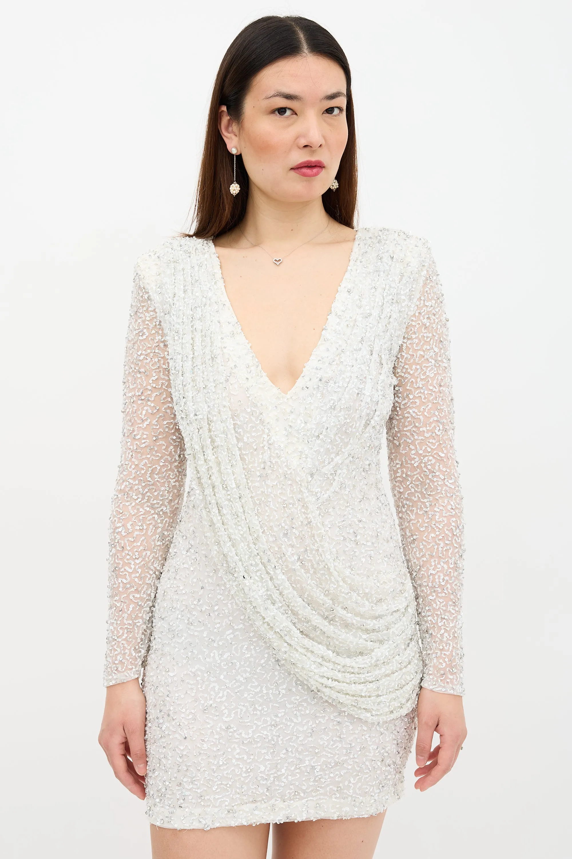 Beaded Sequin Mini Dress