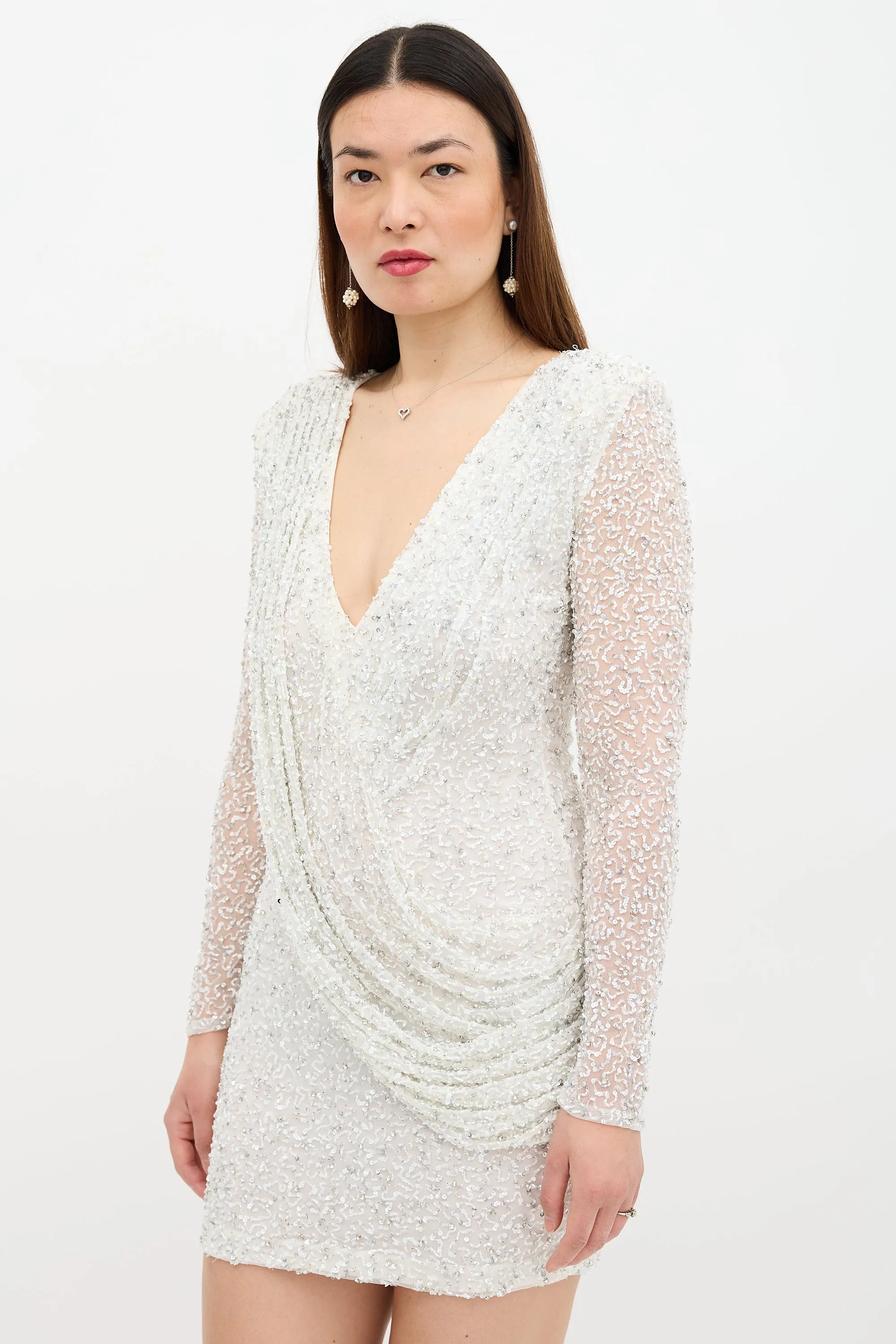 Beaded Sequin Mini Dress