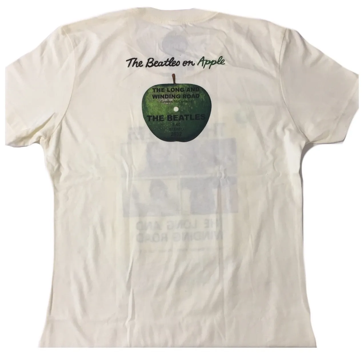 Beatles Long And Winding Road Juniors T-shirt, Cream (Large)