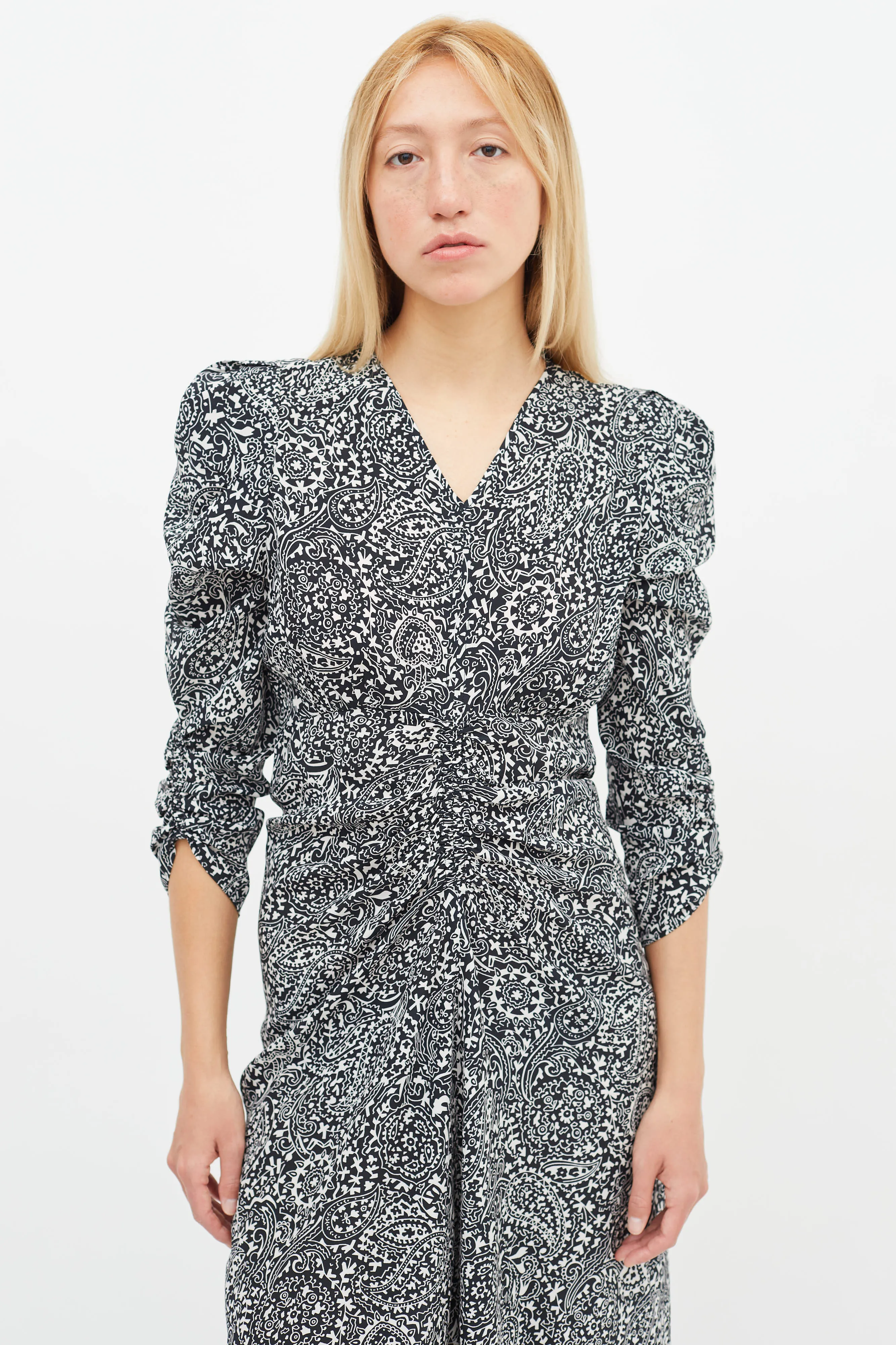 Black & White Albi Paisley Print Midi Dress