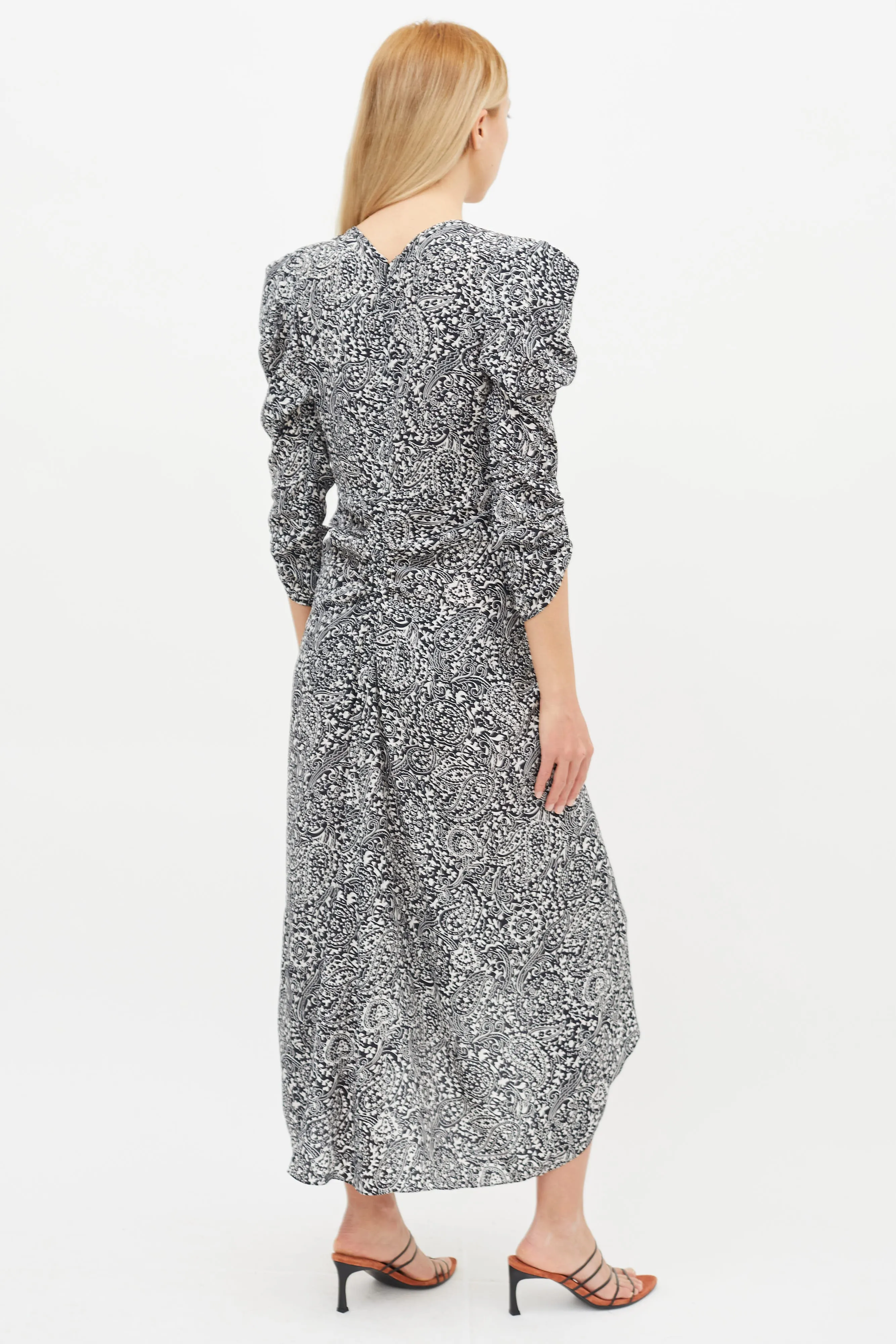 Black & White Albi Paisley Print Midi Dress