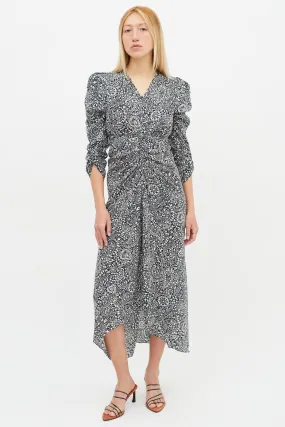 Black & White Albi Paisley Print Midi Dress