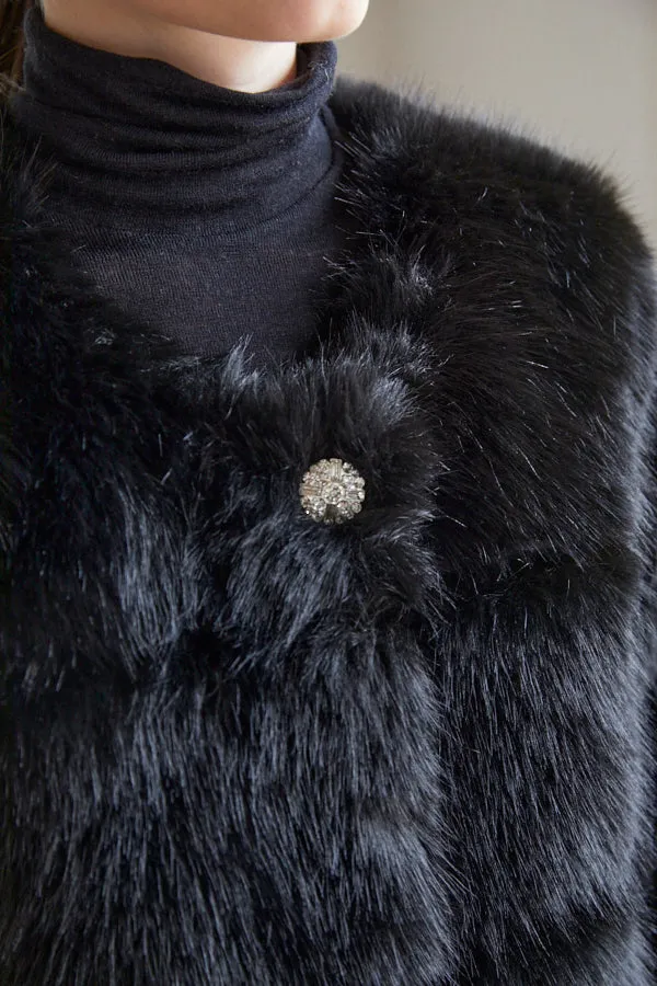 Coco Faux Fur Coat <br>-BLK-