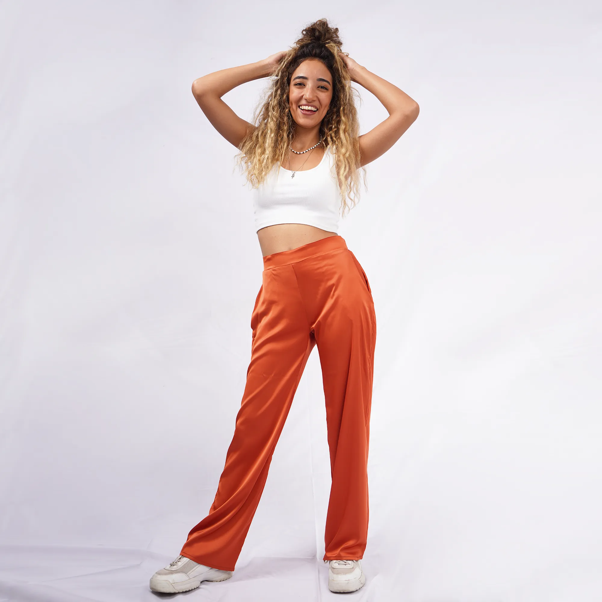 Copper Silk Pants