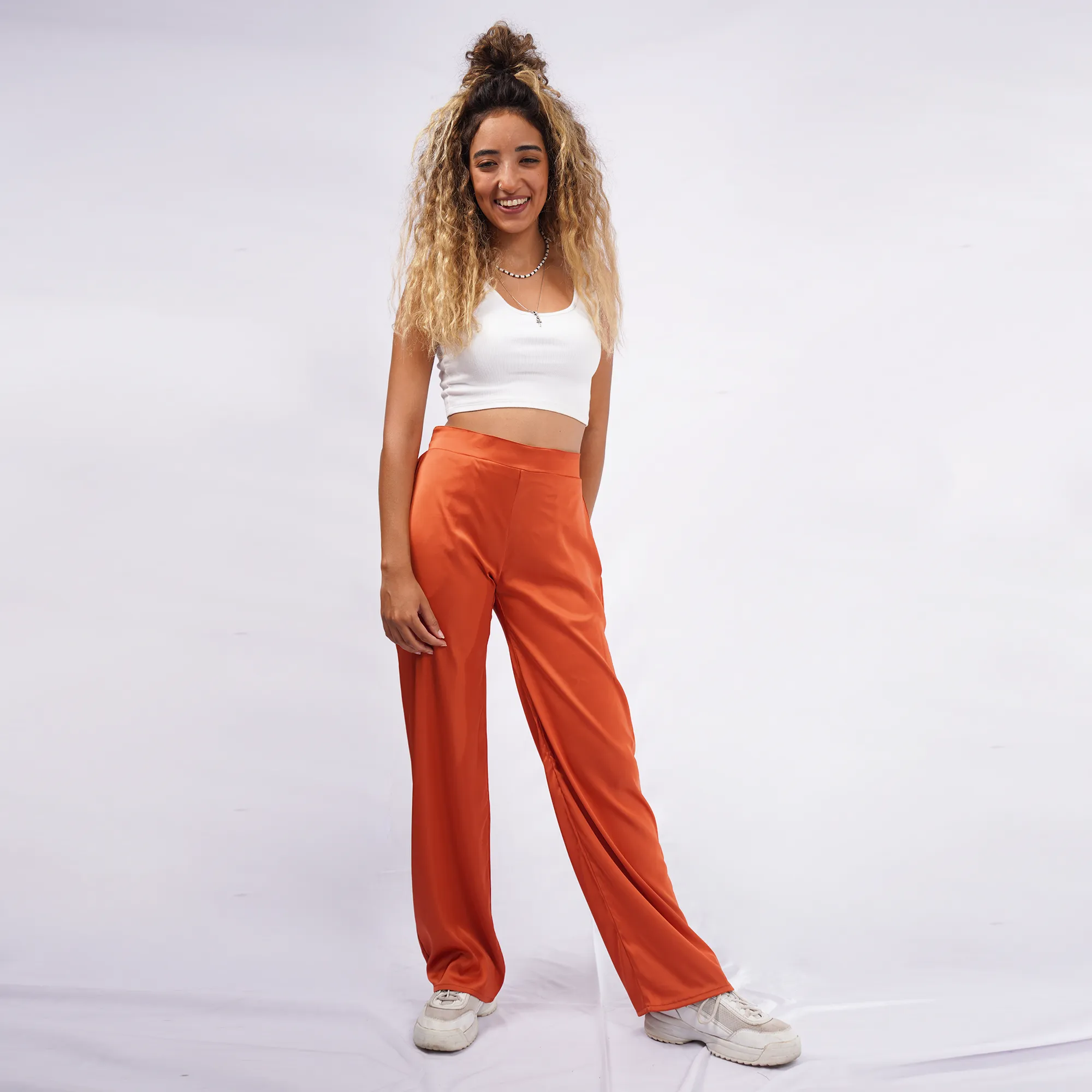 Copper Silk Pants