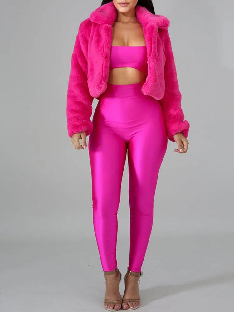Fuzzy Fleece Open Front Jacket