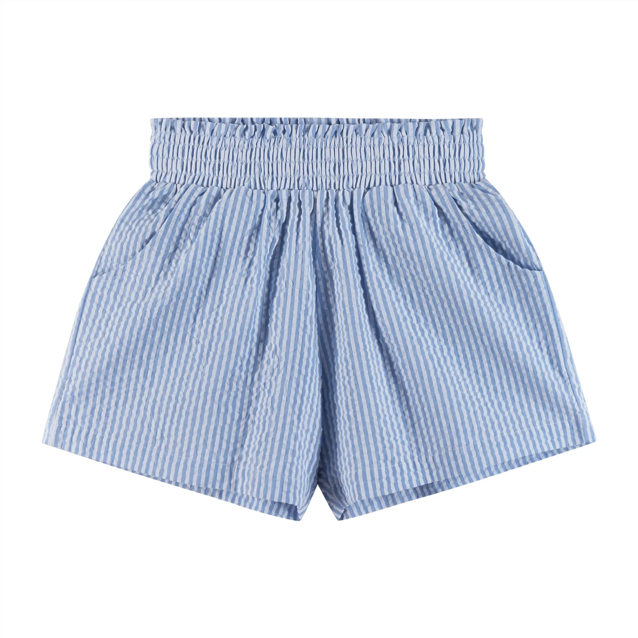 Kids (7-16) Striped Woven Buttondown & Short Set | Seaside Breeze