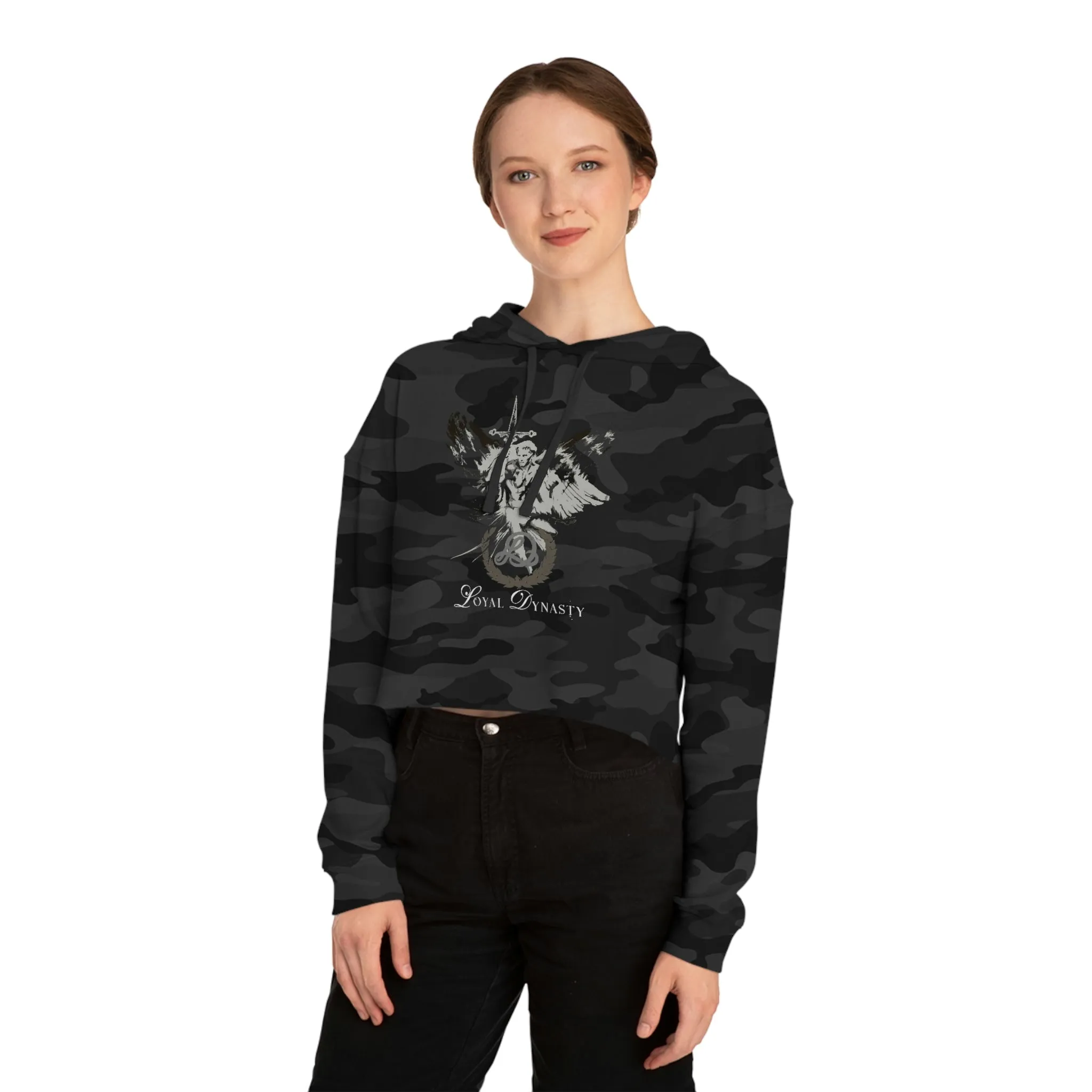 LD Shield of Honor Womens Cropped Hooded Sweatshirt