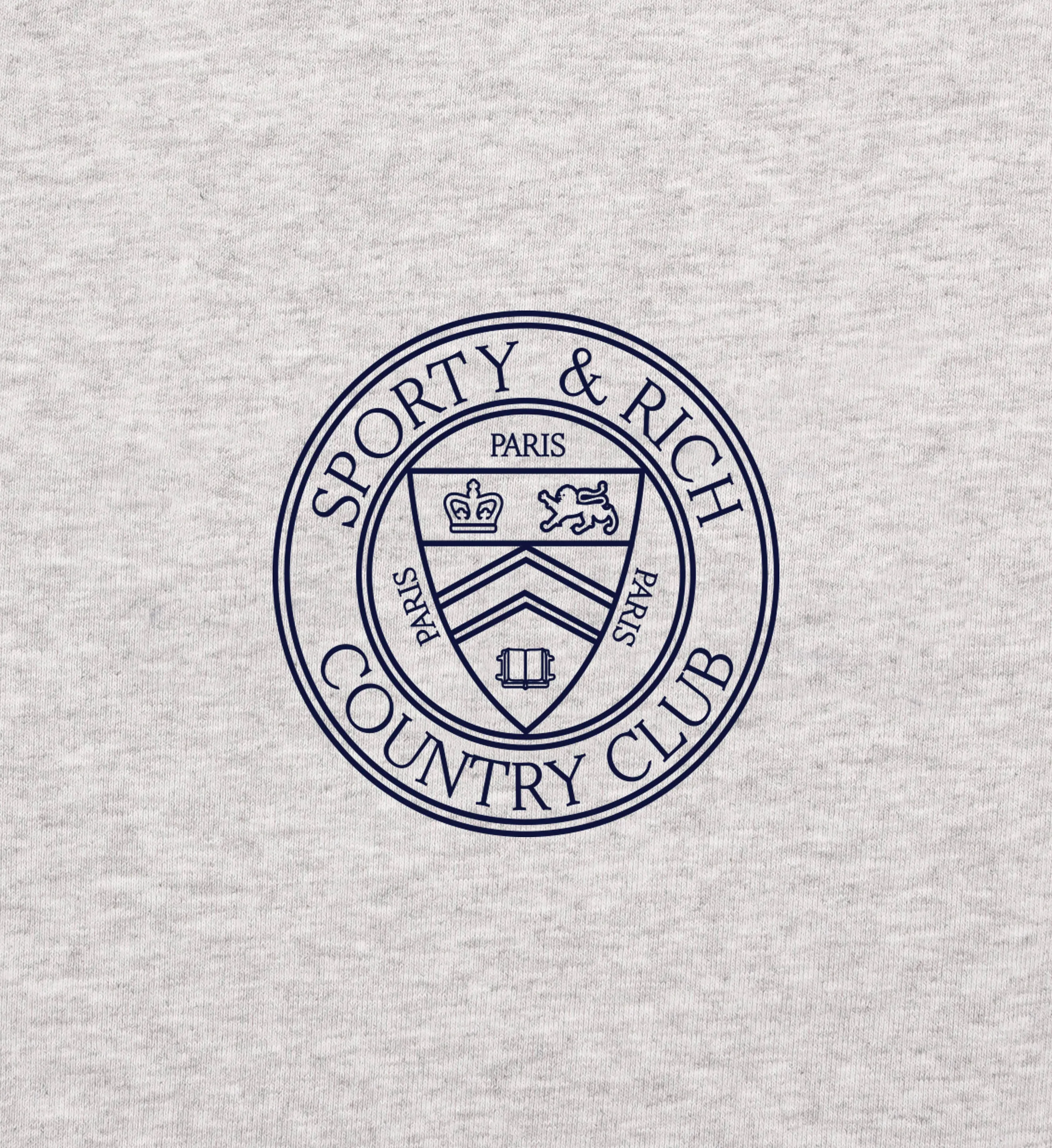 Paris Country Club Zip Hoodie - Heather Gray/Navy