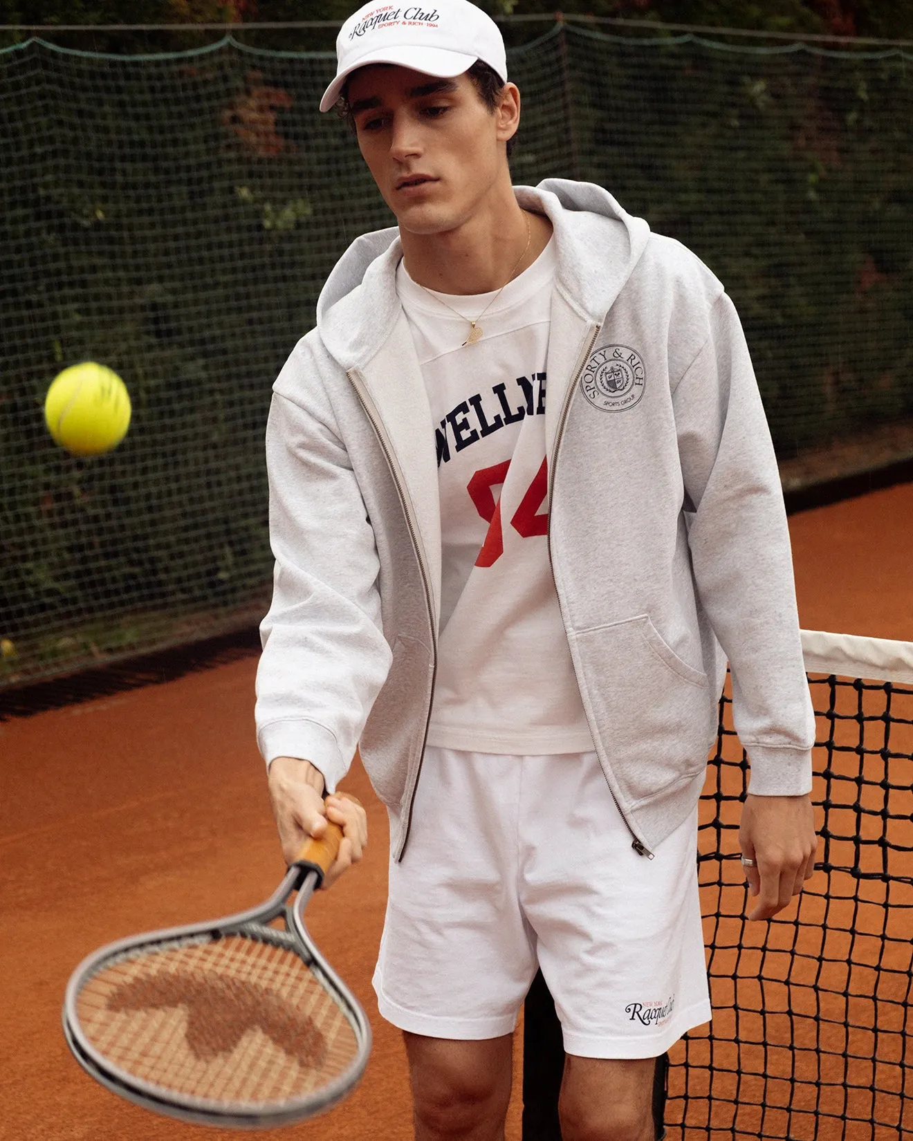 Paris Country Club Zip Hoodie - Heather Gray/Navy