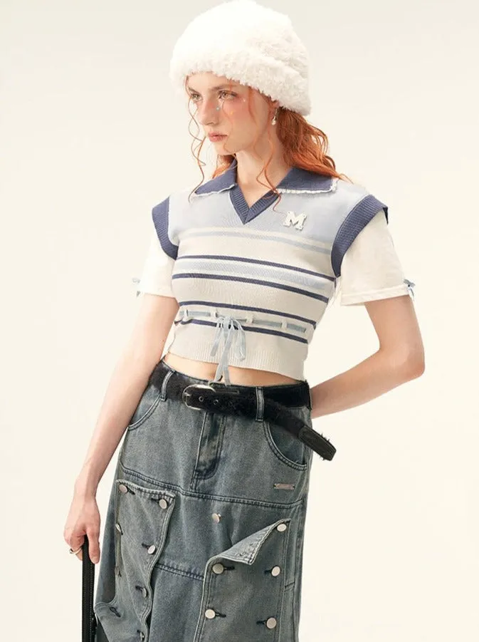 Polo Tops Summer Short Striped