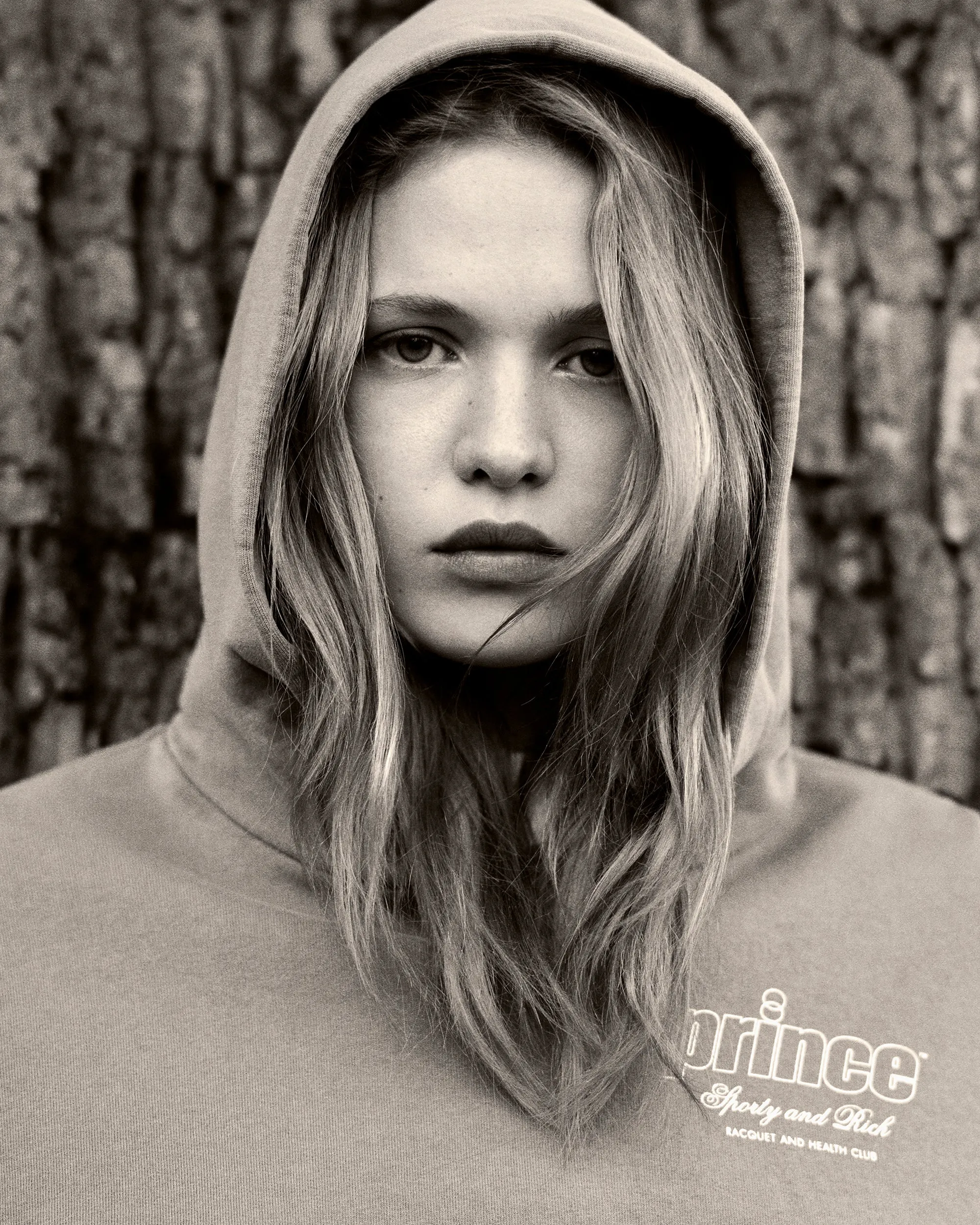 Prince Health Cropped Hoodie - Lapis/White