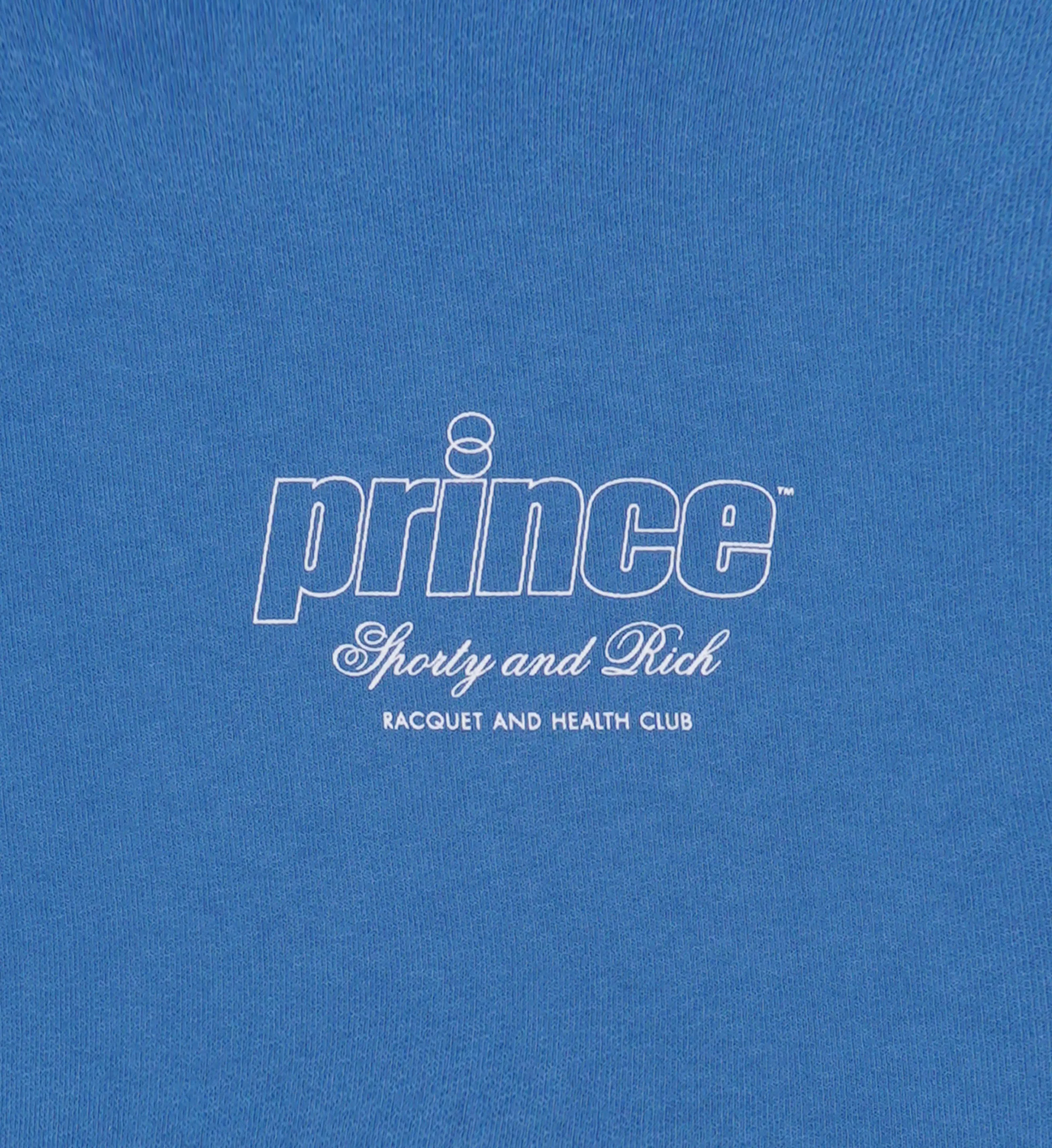 Prince Health Cropped Hoodie - Lapis/White