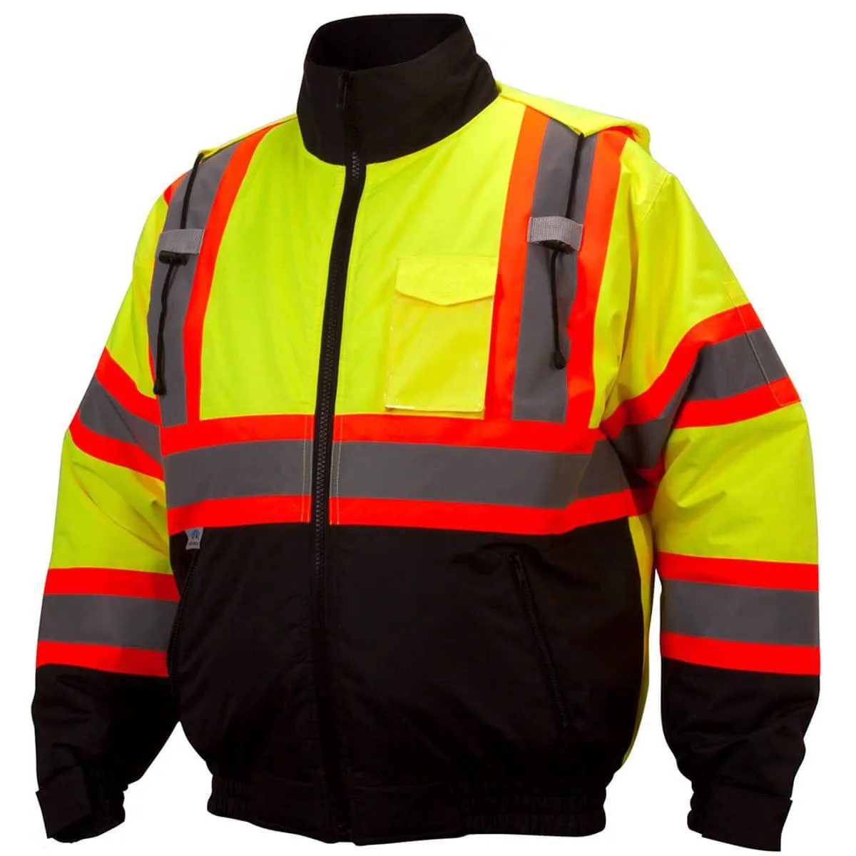 Pyramex RCJ32 Type R Class-3 X-Back Two-Tone Black Bottom Bomber Jacket
