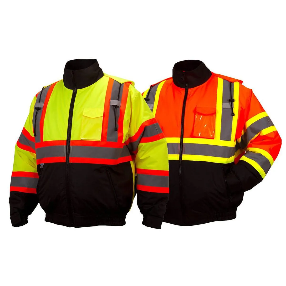 Pyramex RCJ32 Type R Class-3 X-Back Two-Tone Black Bottom Bomber Jacket