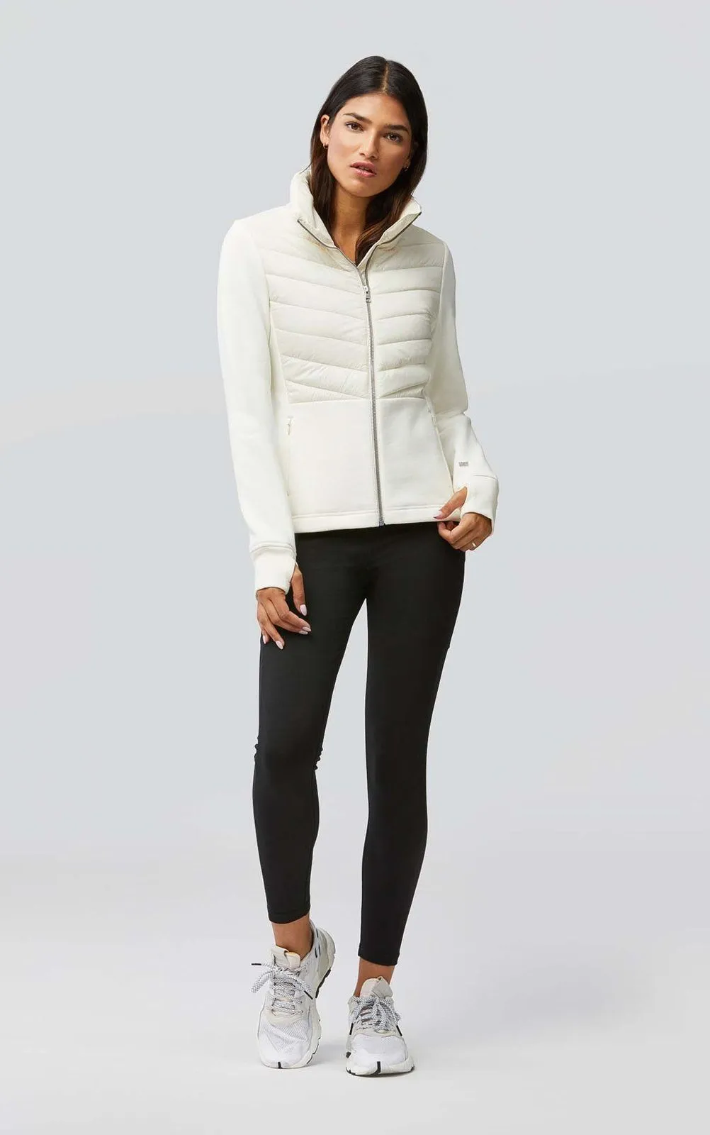 Soia & Kyo Annick Sustainable Mixed Media Quilted Jacket- Powder