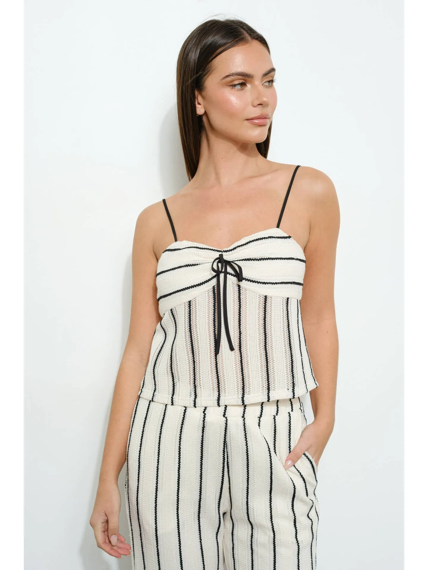 Striped Crochet Cami Tank