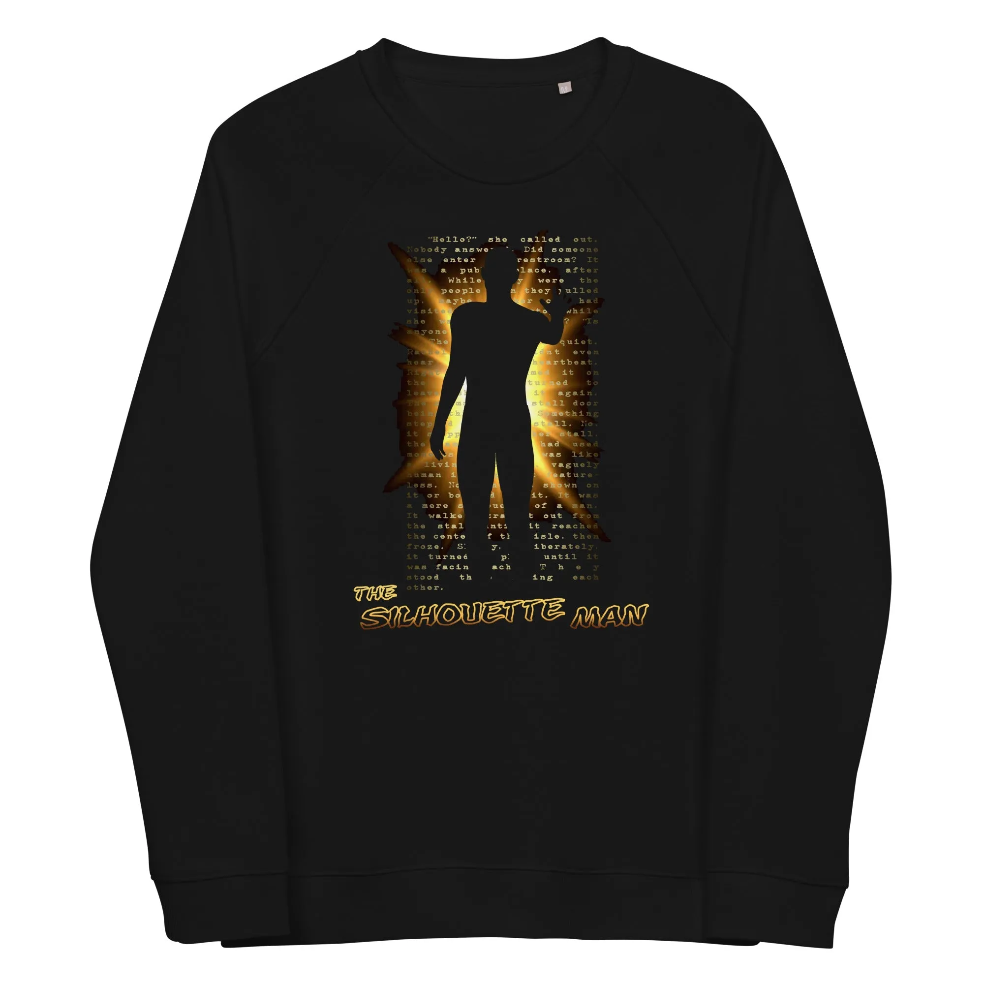 The Silhouette Man | Unisex Organic Raglan Sweatshirt - Embrace the Shadows